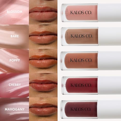 Tinted Lip Oil with Tallow & Lanolin ? Hydrating Balm-Gloss Hybrid with Cherry Seed Oil & Castor Oil ? Natural Mineral Pigments, Nourishing Moisture, Non-Sticky Shine (5 Shades) (Bare)