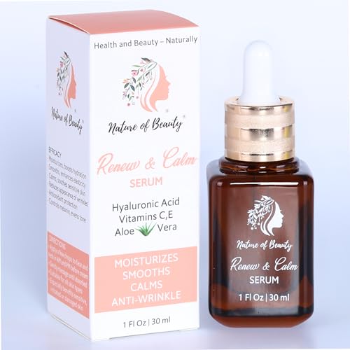 Vitamin C Serum ? Hyaluronic Acid Serum for Face with Vitamins C, E & Natural Extracts ? Restores, Smooths, Calms, Evens Skin Tone, Anti-Wrinkle ? 1 Oz