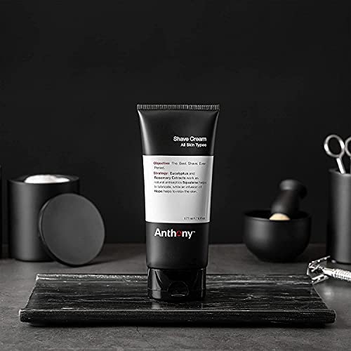 Anthony Shaving Cream Mens Sensitive Skin: Squalane, Eucalyptus, Spearmint and Rosemary Extracts, Help Soothe, Refresh, Cool, and Condition Your Skin for Shave 6 Fl Oz 2 Pack
