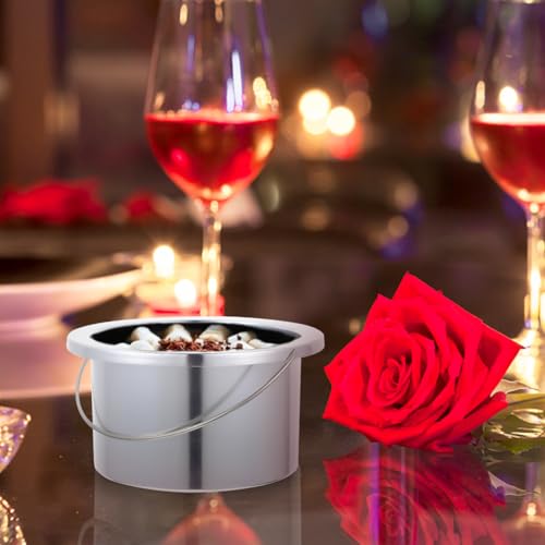 Wax Heater Inner Pot 4.92 Inch Aluminum Non-Stick Wax Melting Bowl Silver Warmer Accessory with Ergonomic Handle for Hair Removal and Salon Use