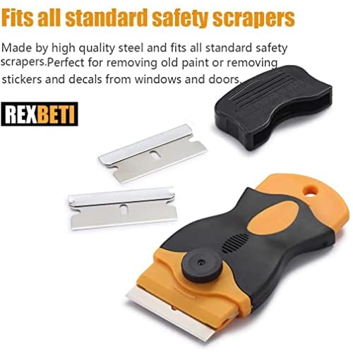 REXBETI 1400PCS Single Edge Razor Blades, Industrial Razor Blades for Scraper, Suitable for Removing Labels, Decals, Stickers and Old Paint