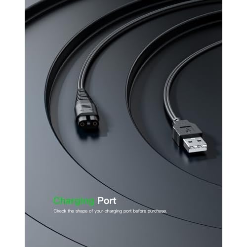 USB Charger Cable Fit for Hatteker-Cordless-Hair-Trimmer Pro Hair Clippers Beard Trimmer RFC-588 RFC-598 RFC-692 Shaver Razor Replacement Charging Power Cord
