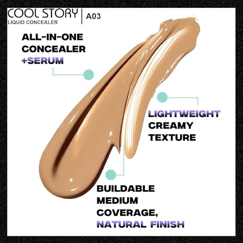 Full-Coverage Liquid Concealer, Long-Wearing, Buildable Medium Coverage 0.06 FI OZ (Light Medium)