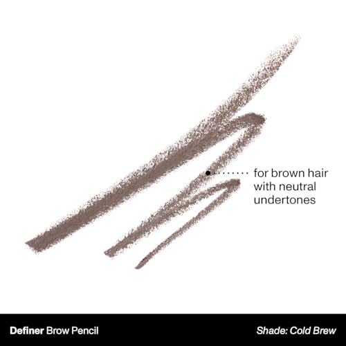 Morphe Definer Dual-Ended Brow Pencil & Spoolie - Eyebrow Pencil with Precision Slanted Tip for Shaping, Defining & Filling - Smooth, No-Tug Formula - Cold Brew (0.003 oz)