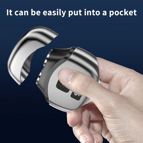 Travel Electric Shaver Compact, Mini Rotary Razor with Double Foil, Washable Head, Type-C Fast Charging, LED Screen