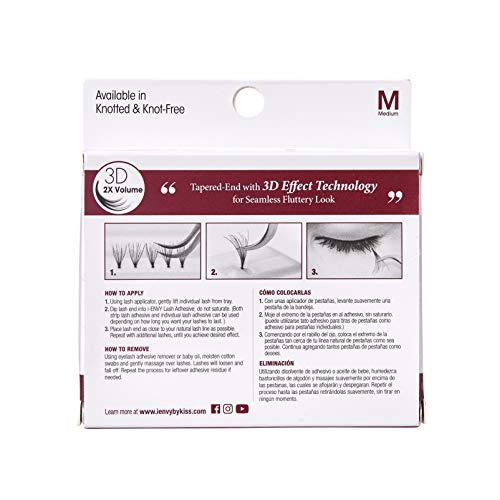 i-ENVY 2X Volume 3D Ultra Black Individual Lashes (2 PACK, Medium)
