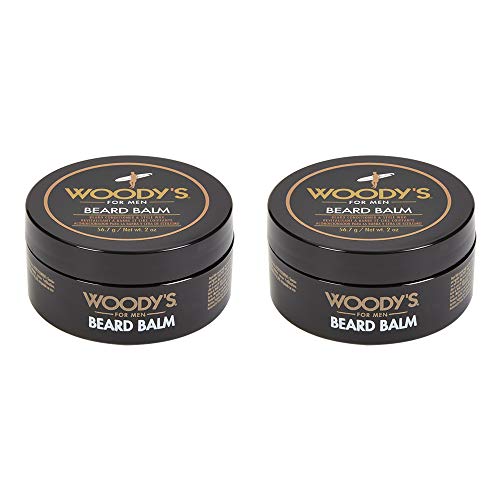 Woody's Beard Balm for Men - Facial Hair Conditioner & Beard Softener for Men, Leave-in Moisturizer, Beards Wax, 2 Oz, 2 Pack