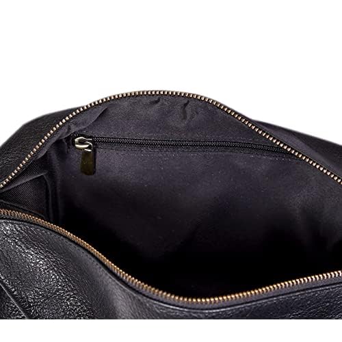 cuero Leather Brown Dopp Kit Unisex Travel Toiletry Cosmetic Pouch Shaving Kit Men Women (black)