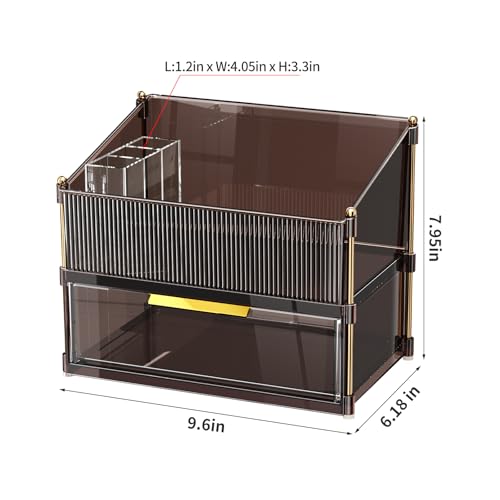Modular Makeup Organizer, Clear Acrylic Cosmetic Storage Box with Drawer, Vanity Countertop Organizer for Makeup, Skincare and Beauty Accessories ? Multiple Styles