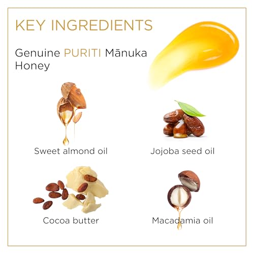 PURITI Manuka Honey Lip Balm ? 3pack Soothing & Moisturizing, Enriched with Almond, Jojoba, Macadamia Oils, Cocoa Butter, Hydrating for Dry & Chapped Lips, 100% Genuine New Zealand Manuka Honey