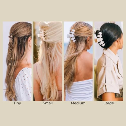 TELETIES - Small Hair Clip - Hair Claw Clips for Women - Strong Grip, Bendable Teeth, Comfortable Curved Design - Ideal for Thin or Short Hair - For All Hair Textures - Coconut White