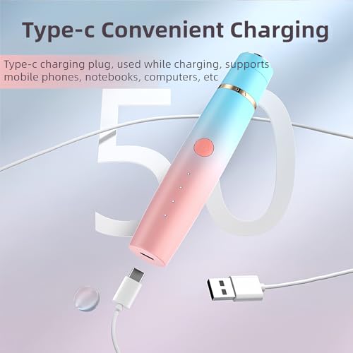 4-in-1 Electric Facial Hair Trimmer for Women, Rechargeable Waterproof Eyebrow Epilator with Multiple Heads, Blue and Pink Gradient