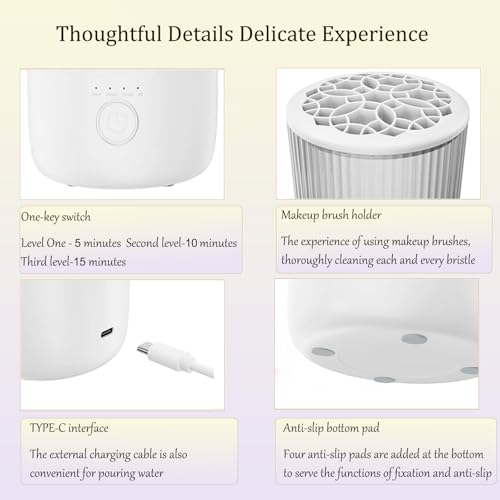 Electric Makeup Brush Cleaning Machine, Automatic Makeup Brushes Cleaner Suitable for Various Makeup Brushes & Tools