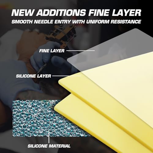 Tattoo Practice Skins Mixed 6Pcs - Autdor 2.5mm & 3mm Realistic Fake Skin Sheets Includes 3x 12*8in and 3x 8*6in for Reusable Double Sided Large Tattoo Skin for Beginners Pro Artists Tattoos Training