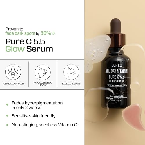 All Day Pure C 5.5 Glow Serum 30ml | Aronia Fruit Extract | Pure Vitamin C (L-Ascorbic Acid) with Alpha-Arbutin&Ascorbyl Glucoside | fragrance-free, parabens-free | 1.01 fl oz, 30 ml