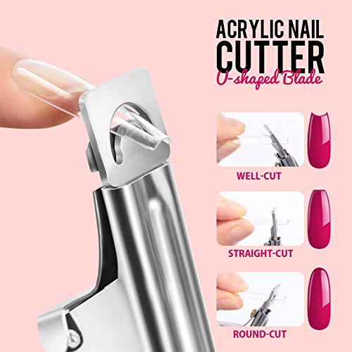 Teenitor Acrylic Nail Kits for Beginners, 600pcs Clear Coffin Nail Tips, 16 Sheets Nail Art Sticker, 8 Boxes Nail Sequins Glitters, 15pcs Nail Art Brushes, 5pcs Nail Dotting Pens