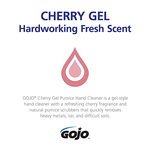 GOJO Cherry Gel Pumice Hand Cleaner Cherry Fragrance, 1 Gallon Hand Cleaner with Pumice in Pump Bottle (Pack of 1) - 2358-02
