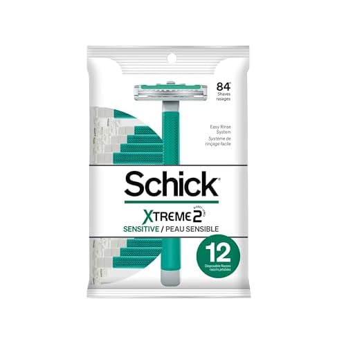 Schick ST2 Disposable Razor, Sensitive for Men, 12-Count Packages (Pack of 3)