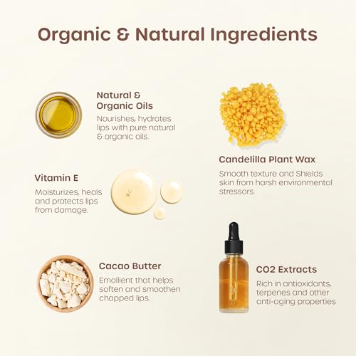 ILIKA 100% Natural Lip Balm - Organic, Plastic-free, Vegan, Cruelty-Free, Vitamin E, COSMOS Certified Organic, PETA Certified Vegan, 8-Pack Assorted Collection, 0.15 oz