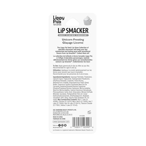 Lip Smacker Lippy Pals Swirls Unicorn, Flavored Moisturizing & Smoothing Soft Shine Lip Balm, Hydrating & Protecting Fun Tasty Glossy Finish, Cruelty-Free & Vegan - Unicorn Frosting (Pack of 2)