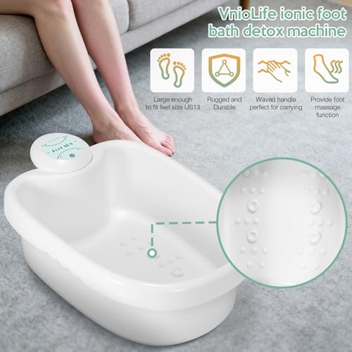 Ionic Foot Bath Detox Machine with Bag, Portable Foot Detox Machine, Ionic Foot Spa Ion Cleanse for Home Beauty Salon Spa with Arrays, 100 Liners