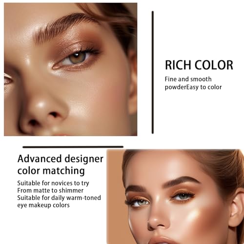 Brown Eyeshadow Palette Neutral - 9 Colors Matte Shimmer Tone Powder Eyeshadow Pallet Highly Pigmented Glitter Long Lasting Eye Shadow Natural Makeup