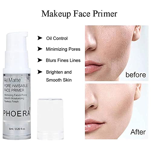 PHOERA Foundation,PHOERA Makeup Foundation Full Coverage,PHOERA Primer, PHOERA Powder, PHOERA Concealer, Kabuki Brushes Makeup Foundation Brush Powder Brush Concealer Brush (101- Porcelain)