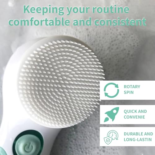 Silicone Facial Brush Head Replacement, Single Replacement Brush for Spinning Cleansing Devices, Gentle for Daily Skin Care Routine, Premium Quality Soft Silicone Bristles