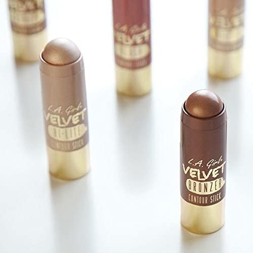 L.A. Girl Velvet Contour Sticks, Blush Crushed Berry (Pack of 2)