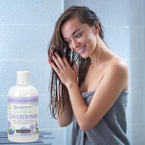 Ginger Lily Farms Botanicals Moisturizing Conditioner for Dry Hair, 100% Vegan & Cruelty-Free, Lavender Chamomile Scent, 12 Fl Oz (Pack of 6)