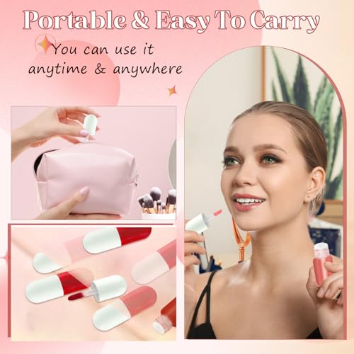 30 Pcs 5ml Lip Gloss Tubes Refillable Round Plastic Tube Vials Mini Lip Balm Bottle Container for Women Girls DIY Cosmetic Travel - Green