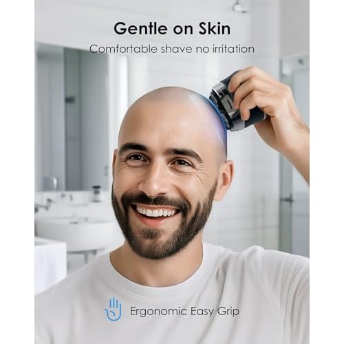 Electric Razor for Men Face, Electric Shavers for Men, Cordless Portable Rechargeable Waterproof Foil Shavers with LED Display, Three Speeds, Travel Lock for Face and Beard Trimmer (Black)