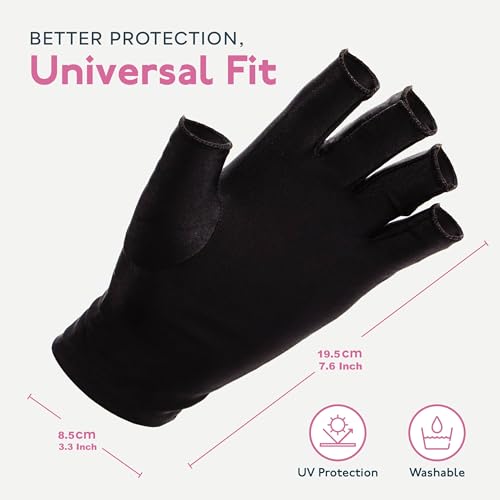 SUNUV UV LED Nail Lamp, UV Light Gloves for Gel Nails, Fingerless Gloves with UV Protection, Nails Dryer for Gel Nail Polish Curing Lamp with Sensor 2 Timers SUN9C Blue