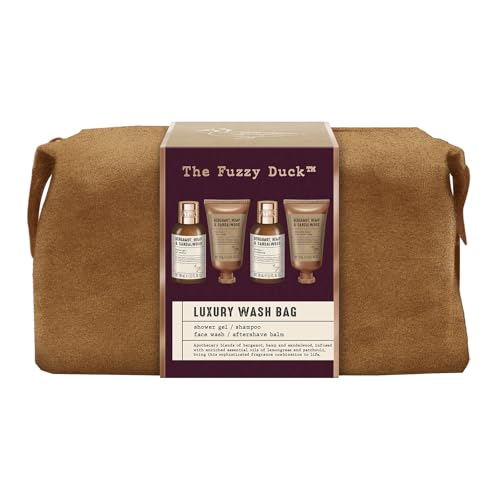 Baylis & Harding The Fuzzy Duck Bergamot, Hemp & Sandalwood Men's Luxury Toiletry Bag Gift Set - Vegan Friendly