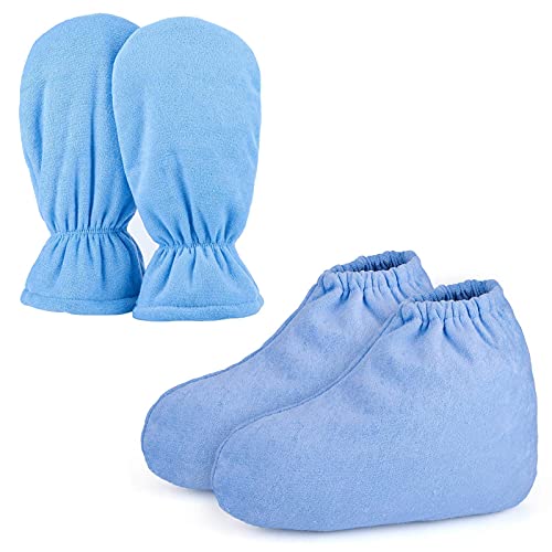 Paraffin Wax Mitts for Hand and Feet, Segbeauty Paraffin Bath Mitts & Booties with Double Terry Clothes, Snug Elastic Opening Paraffin Glove & Sock for Thermal treat-ment Wax Machine Hot Wax thera-py