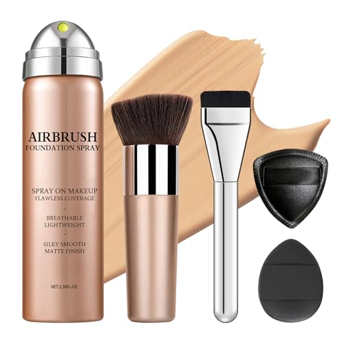 Air Brush Makeup Foundation Lightweight Breathable Spray Foundation Makeup for Mature Skin-02 Beige