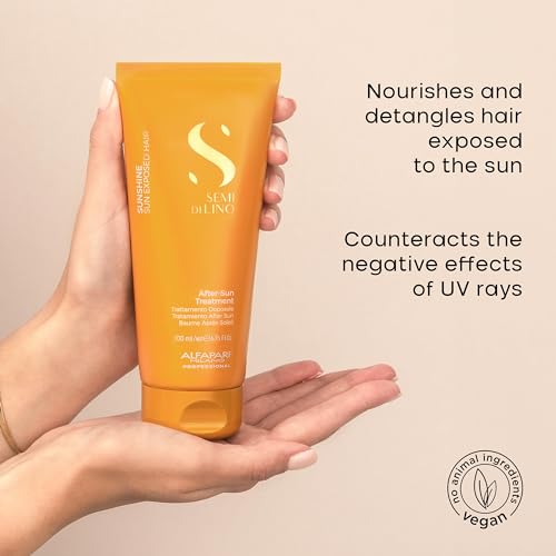 ALFAPARF MILANO Semi di Lino Sunshine After-Sun Hair Treatment - Restorative Treatment for Hair Stressed by Sun, Chlorine and Salt - Nourishes and Detangles - Vegan Formula - Adds Softness and Shine
