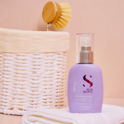 Alfaparf Milano Semi di Lino Smooth Sulfate Free Shampoo and Smoothing Cream Set for Frizzy Hair - Anti Frizz Hair Care to Revitalize, Protect, Smooth and Restore Shine