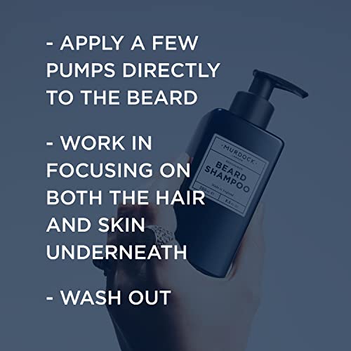 Murdock London Beard Shampoo for Men ? Sulphate-Free, pH-Balanced Natural Beard Wash for Softening, Beard-Druff Prevention & Skin Comfort ? Barber-Approved, Natural Oils for Hydration (8.5 fl. oz.)