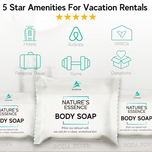 Bar Soap Bulk Individually Wrapped ? 360 Pack 0.5 oz Mini Hotel Soap Bars Bulk ? Travel Size Essential Toiletries for Hosts and Guests, Hotel, Hospitality, Shelters & Bathroom Amenities
