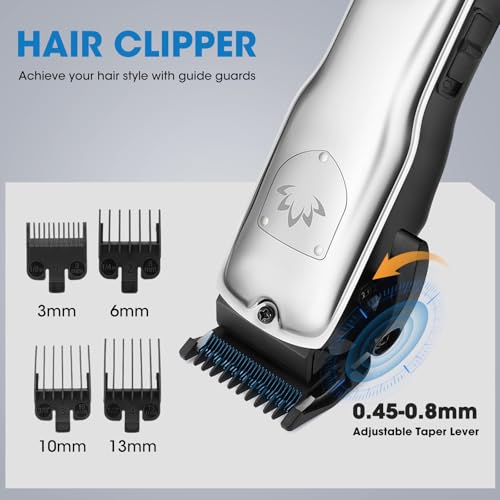 Bell+Howell Vacutrim Deluxe Cordless Mens Beard Trimmer, Rechargeable Electric Shaver with 20 Trim Setting and Built-in Vacuum for Mustache, Sideburns. Facial Hair, Black, 7.5", As Seen On TV