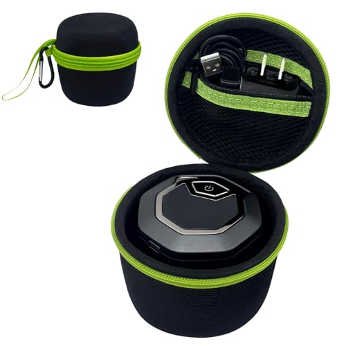 Hard Case Compatible with Microtouch/for Tustow/for Redbreak/for SOLIMPIA Electric Shaver, (Case Only) for Titanium Head Shavers for Bald Men, Travel Electric Razor Storage Box (Black Green)