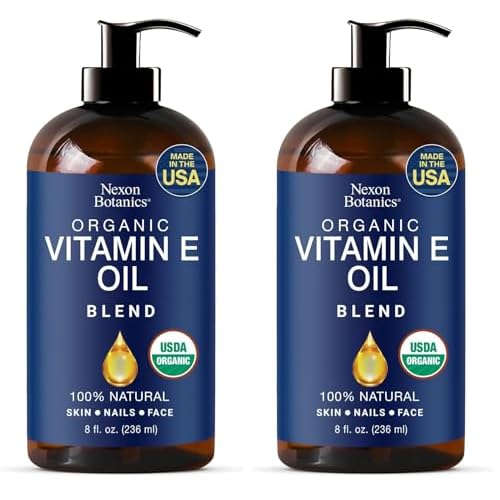 Nexon Botanics Organic Vitamin E Oil Blend 8 fl oz - Made from Pure, Natural Oils for Skin, Scars & Face - Aceite de Vitamina E (Pack of 2)