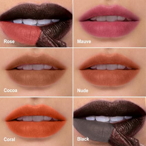 OETUIOW Lip Stain, Lip Liner Stain, Peel Off Lip Liner Tattoo, Long Lasting Lip Stain Waterproof for Women Girls All Skin Types, Transfer-Proof & Natural (Black)