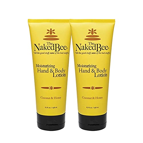 The Naked Bee Hand & Cuticle Healing Salve (1.5oz/Sunflower, Beeswax & Shea Butter) + Coconut & Honey Moisturizing Hand & Body Lotion, 6.7oz