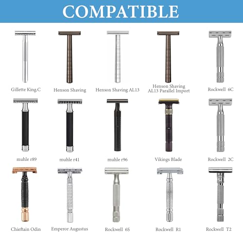 Linkidea Diatomaceous Earth Safety Razor Holder, Quick-Drying Stand Compatible with Vikings Blade Chieftain, Merkur 34C HD, 38C, Shaving Revolution (White)