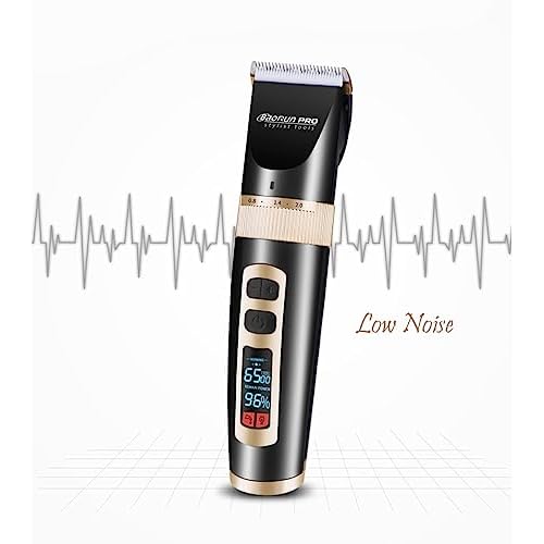 Maxshop Cordless Hair Clippers for Men Kids Grooming Hair Cutting & Trimming Kit with Guide Combs Charging Dock (Gold)