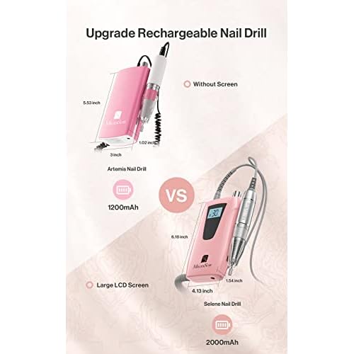 MelodySusie Professional Nail Drill 30000RPM with Portable UV Nail Lamp