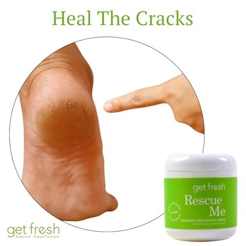 Get Fresh Rescue Me - Intensive Foot Cream for Dry Skin, Cracked Heels, and Calluses, with Shea Butter, Aloe, and Lemongrass, 170g