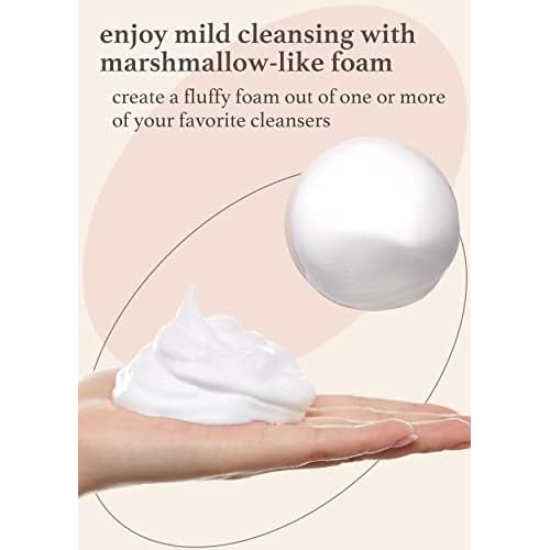 NOONI Facial Cleansing Tool - Marshmallow Whip Maker + Pore Cleansing Tool - Manual Dual Brush | Facial Massager and Exfoliator, Soft Bristle & Silicone Brush, 1 Count Bundle